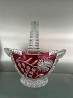 Vintage schaal gesneden tot helder robijnrood Anna Hutte, Ophalen of Verzenden