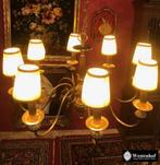 8 Arms brocante kroonluchter antiek klassiek lampenkapjes, Huis en Inrichting, Lampen | Kroonluchters, Ophalen of Verzenden, Gebruikt