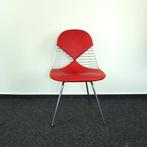 Vitra Eames Wire Chair DKX 2 | Designstoel | Rood, Huis en Inrichting, Stoelen, Gebruikt, Ophalen of Verzenden, Metaal, Vijf, Zes of meer stoelen