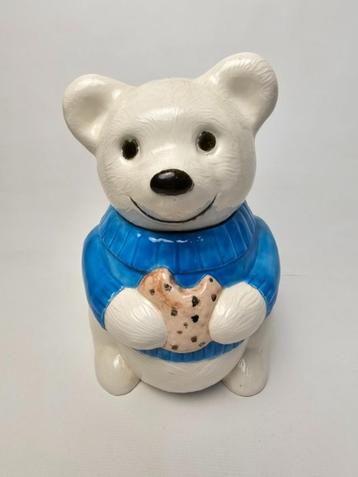# Vintage Keramische Teddybeer Koektrommel beschikbaar voor biedingen
