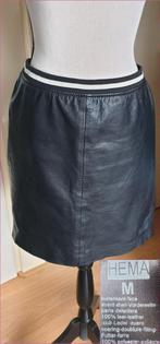 HEMA echt leren rok in retro stijl maat M zgan, Maat 38/40 (M), Zwart, Ophalen of Verzenden, Zo goed als nieuw