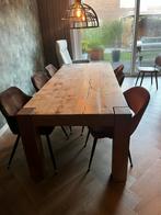 Massief eiken eettafel, Ophalen, Gebruikt, 100 tot 150 cm, Eikenhout