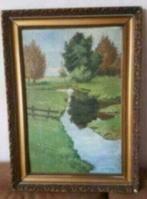 Olieverf hout Dirk Ooijevaar hollands landschap 1936 Hoorn, Antiek en Kunst, Ophalen