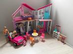Barbie Poppenhuis incl 3 Barbiepoppen, Ken en auto, Ophalen, Gebruikt, Barbie