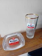 retro Kruger bier asbak en bierglas, Verzamelen, Biermerken, Nieuw, Overige merken, Glas of Glazen, Ophalen of Verzenden