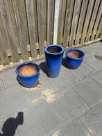Bloempotten prachtige blauw, Ophalen, Steen, Gebruikt, Minder dan 30 cm