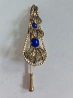 Antieke Das Speld met Blauwe Stenen, Sieraden, Tassen en Uiterlijk, Antieke sieraden, Ophalen of Verzenden, Overige materialen