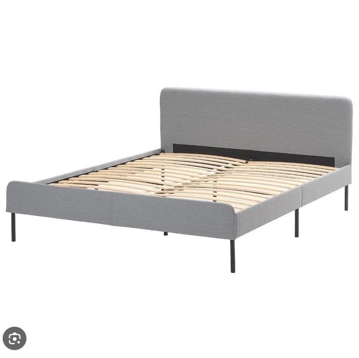 ikea slattum bedframe used 140x200, Huis en Inrichting, Slaapkamer | Bedden, Zo goed als nieuw, Tweepersoons, 140 cm, 200 cm, Stof