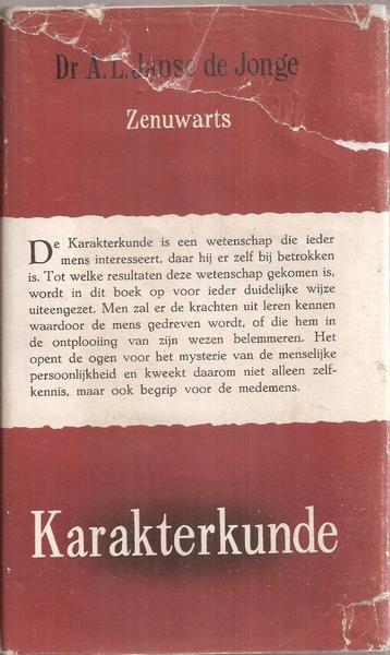 Janse de Jonge, Dr. A.L.- Karakterkunde. 1956 beschikbaar voor biedingen