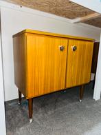 Retro vintage kastje op wielen platenspeler kastje, Ophalen of Verzenden