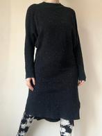 Donkergrijs gemêleerde trui, S. Knit dress 80s lang bohemian, Verzenden, Grijs, Gedragen, Boven de knie