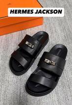 HERMES JACKSON SLIPPERS 40 tm 47 MEERDERE KLEUREN KIJK FOTOS, Ophalen of Verzenden, Zo goed als nieuw, Zwart