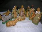 vintage kerststal figuurtjes 9-delige set, Ophalen of Verzenden