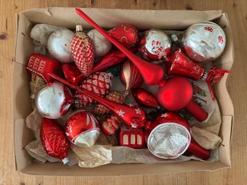 ZOLDEROPRUIMING Kerstballen rood vintage glas 21st⁄2 piek beschikbaar voor biedingen
