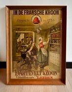 Affiche hartevelt jenever leiden in origele lijst, Verzamelen, Merken en Reclamevoorwerpen, Ophalen, Gebruikt, Reclamebord