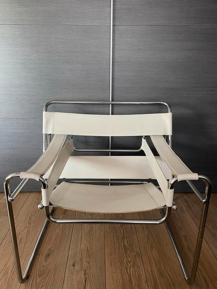 Wassily Chair Replica - Bauhaus Design Icoon, Huis en Inrichting, Stoelen, Gebruikt, Eén, Metaal, Wit, Ophalen