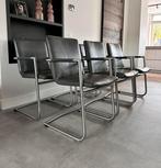 4/6 antraciet leder Henders & Hazel design eetkamerstoelen, Huis en Inrichting, Stoelen, Ophalen, Henders en Hazel, Zo goed als nieuw