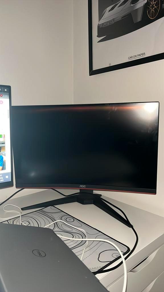 AOC monitor 24 inch, Computers en Software, Monitoren, Zo goed als nieuw, 101 t/m 150 Hz, HDMI, Gaming, Curved, In hoogte verstelbaar