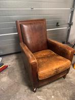 Schaapsleren fauteuil., Huis en Inrichting, Fauteuils, Ophalen, Zo goed als nieuw, 75 tot 100 cm