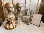 Brocante bustes - gietijzeren vaasjes - lampenkapjes (klem), Ophalen of Verzenden