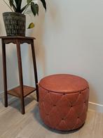 Vintage opbergpoef, Ophalen, Minder dan 50 cm, Rond, Zo goed als nieuw