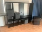 Ikea kallax kast incl 6 zwarte manden en nachtkastje, Huis en Inrichting, Ophalen, Met plank(en), Gebruikt, 100 tot 150 cm