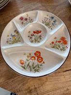Vintage Wildflower Fondueborden, jaren '70, Huis en Inrichting, Keuken | Servies, Ophalen, Gebruikt, Bord(en), Overige stijlen