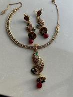 Handgemaakte sieraden set oorbellen ketting India, Ophalen of Verzenden, Nieuw, Overige materialen