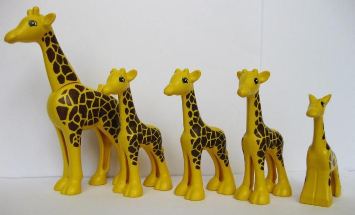 Lego Originele Duplo Moeder Giraf Met 4 Kleine Giraffen, Kinderen en Baby's, Speelgoed | Duplo en Lego, Zo goed als nieuw, Duplo