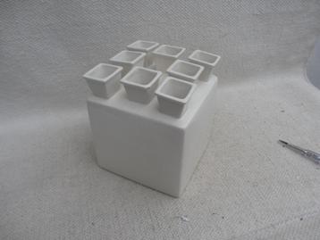 Tulpenvaas vierkant wit Heinen Delfts Blauw beschikbaar voor biedingen