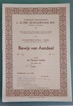 E. Elink Schuurman Aandeel 1000 gulden 1955. waardepapieren, Ophalen of Verzenden, 1920 tot 1950, Aandeel