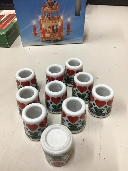 Set van 10 kleine kandelaars, Huis en Inrichting, Woonaccessoires | Kandelaars en Kaarsen, Gebruikt, Kandelaar, Minder dan 25 cm