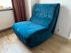Blauwe fluwelen fauteuil - comfortabel en stijlvol, Ophalen, 75 tot 100 cm, Zo goed als nieuw, 75 tot 100 cm
