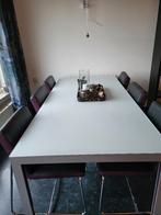 Eethoek en leren bank, Huis en Inrichting, Tafels | Eettafels, Ophalen, Gebruikt, Vier personen, Rechthoekig