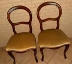 Set 4 barokke stoelen eetkamerstoelen grijs groene bekleding, Ophalen of Verzenden