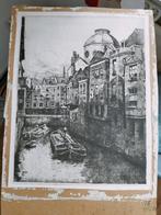 Antique etching "Steiger Rotterdam" by Jan Sirks, painter., Antiek en Kunst, Ophalen of Verzenden