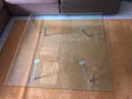 Glazen Design Tafel 100x100, Ophalen, Gebruikt, 100 tot 150 cm, 50 tot 75 cm