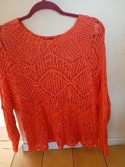 Ajour trui, leuk voor koningsdag, maat L, Kleding | Dames, Truien en Vesten, Ophalen, Gedragen, Maat 42/44 (L), Oranje