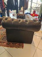 Klassieke Chesterfield 3-zitsbank in bruin leer, Gebruikt, Chesterfield, Klassiek, Vintage, Driepersoons, Leer
