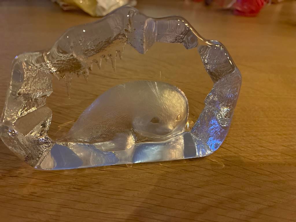 Mats Jonasson Zeehond Kristal Sculptuur, Antiek en Kunst, Ophalen of Verzenden
