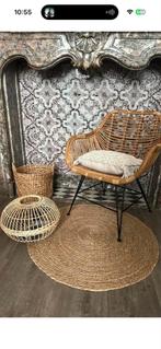 Rotan rieten stoel, lamp, tapijt, mand set, Ophalen, Bruin, Riet of Rotan, Zo goed als nieuw