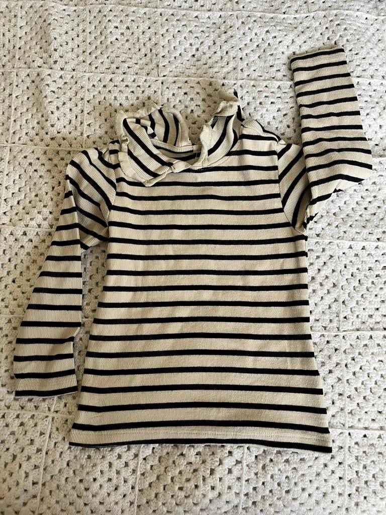 Wit t-shirt met zwart gestreept/ strepen, maat 98/104 Zeeman, Ophalen of Verzenden, Zo goed als nieuw, Meisje, Shirt of Longsleeve