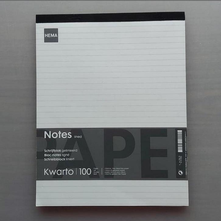 NIEUW! Hema schrijfblok 100 vel A4  gelinieerd papier, Diversen, Schrijfwaren, Nieuw, Ophalen