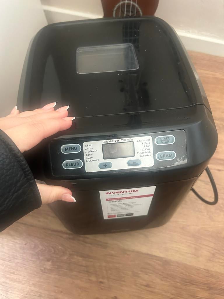 Inventum Broodbakmachine BM55 - Zwart, Witgoed en Apparatuur, Broodbakmachines, Met timer, 800 tot 1200 gram deeg, Ophalen of Verzenden