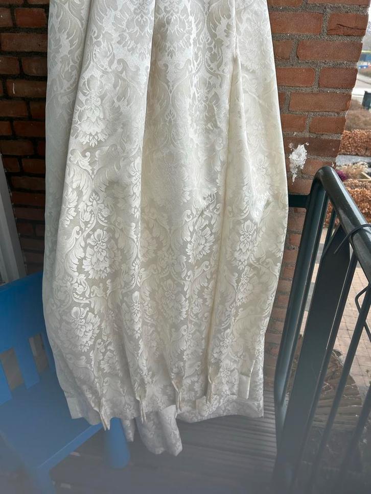 Crèmekleurige Overgordijnen met Barok Patroon, Huis en Inrichting, Stoffering | Gordijnen en Lamellen, Zo goed als nieuw, 200 cm of meer