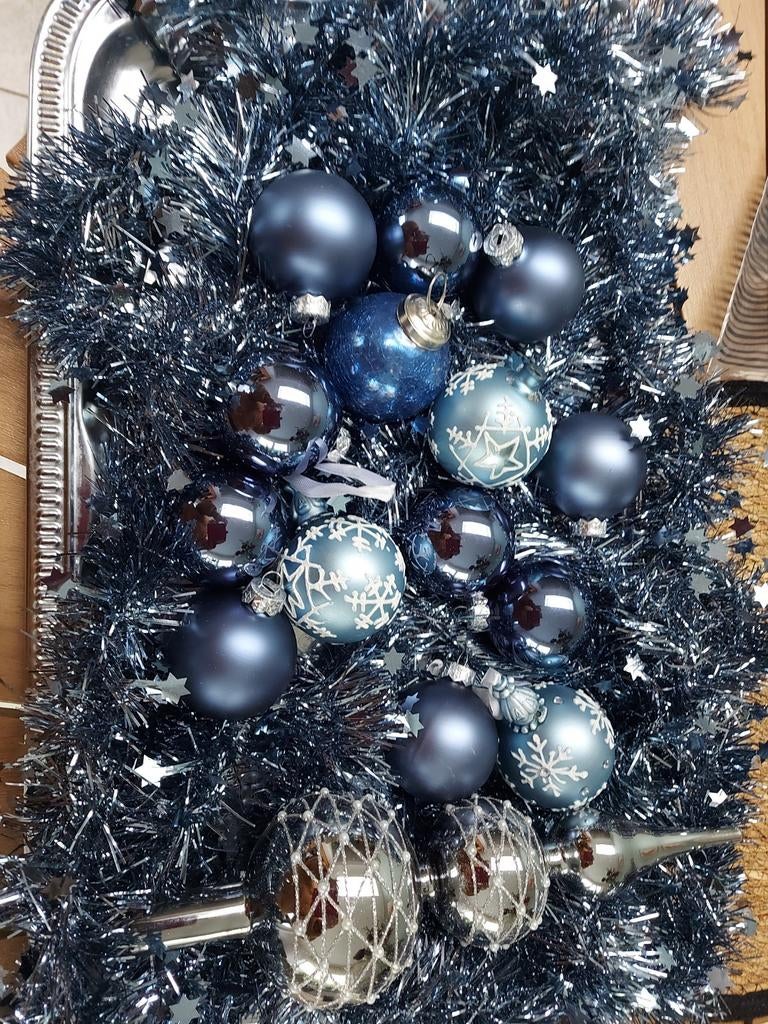 Blauwe kerst versiering, Diversen, Kerst, Ophalen, Zo goed als nieuw