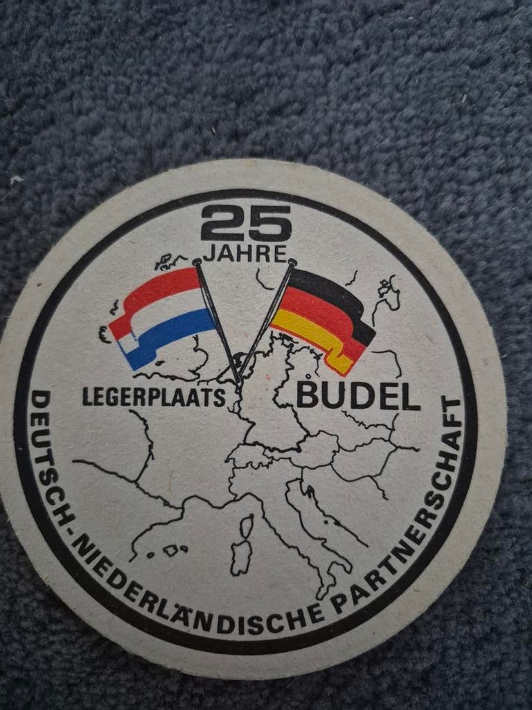 Bierviltje Budels Bier 25 jaar Legerplaats Budel, Verzamelen, Biermerken, Gebruikt, Viltje(s), Overige merken, Ophalen of Verzenden