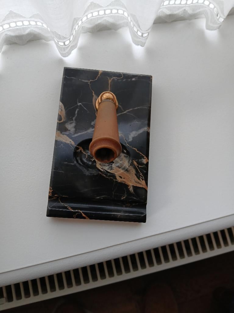 Marmeren pennenhouder voor bij inktstel, Ophalen of Verzenden