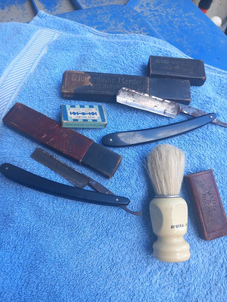 Scheermessen antiek+:kwast Antiek, Antiek en Kunst, Ophalen of Verzenden