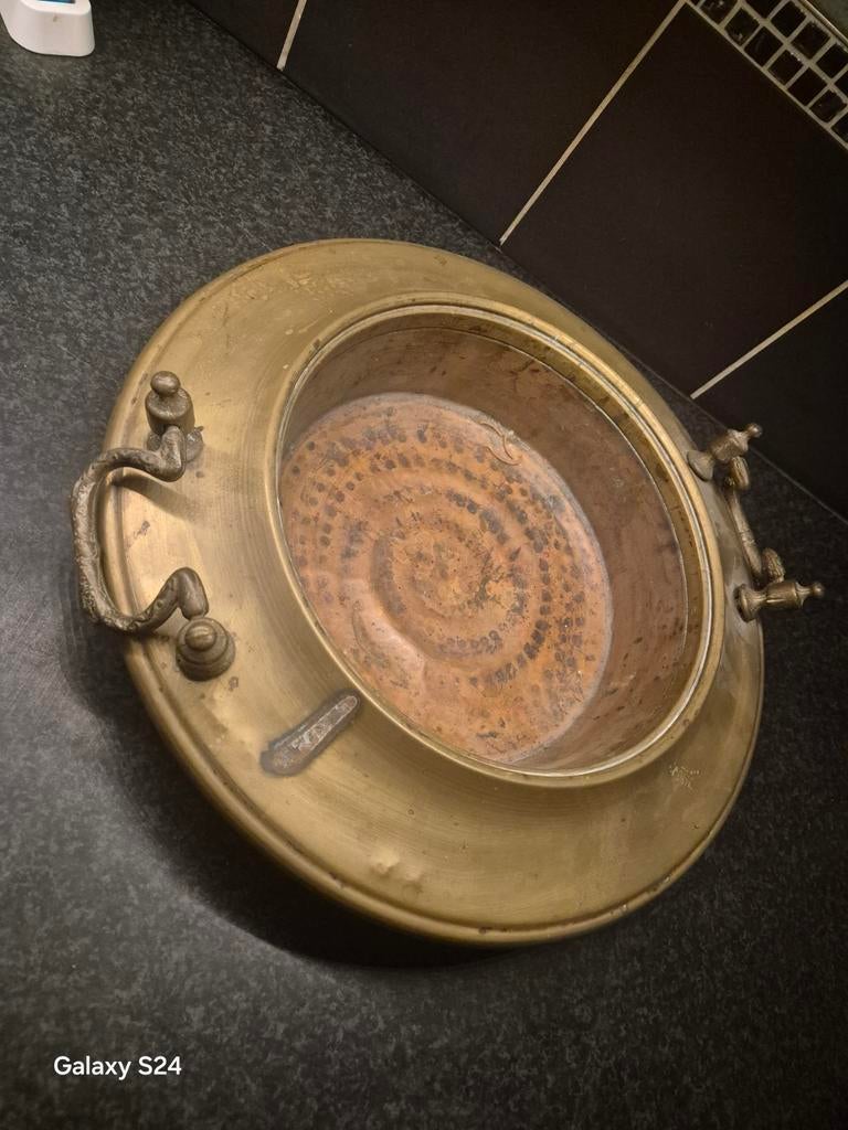 Antieke Spaanse Vuurkorf - Koper en Messing, Ophalen of Verzenden, Gebruikt, Vuurkorf